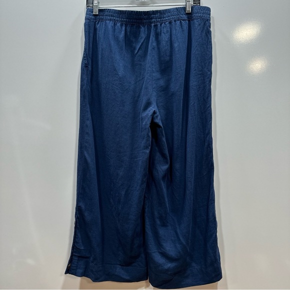 Caribbean Joe & Company Beach Pants Wide Leg Loose Fit Navy Blue Sz S capri crop - Picture 5 of 6